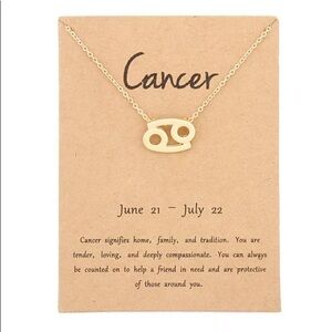Cancer Zodiac Birthday Gold Necklace